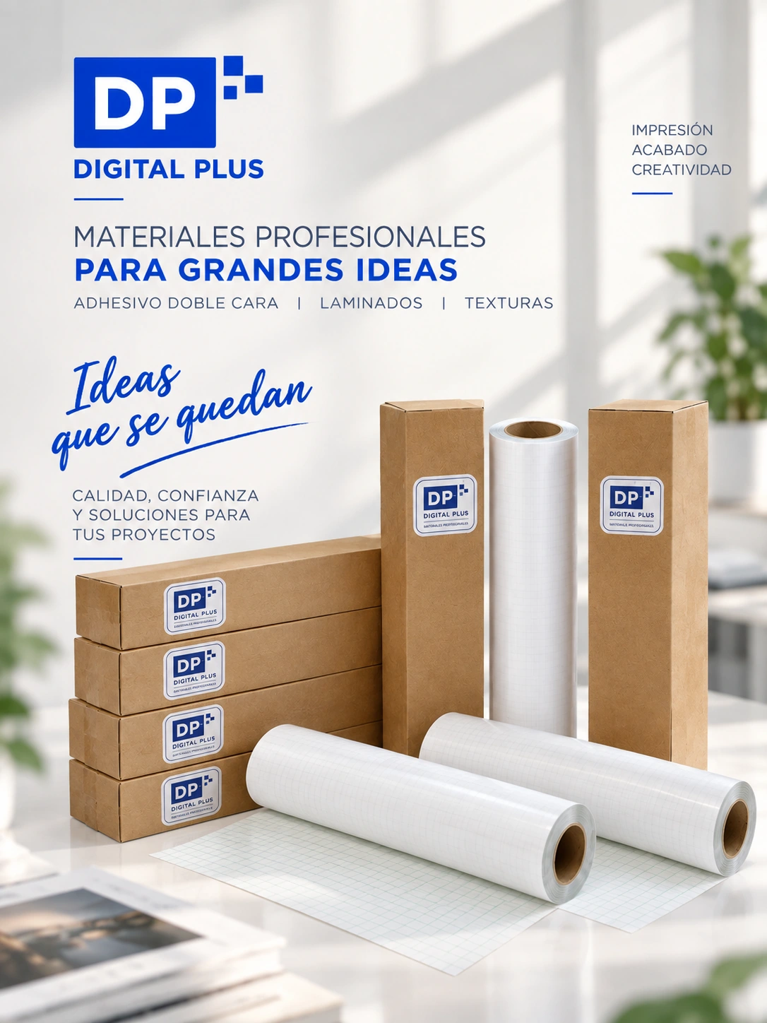 Rollos de adhesivo doble cara profesional y materiales para photobooks Digital Plus